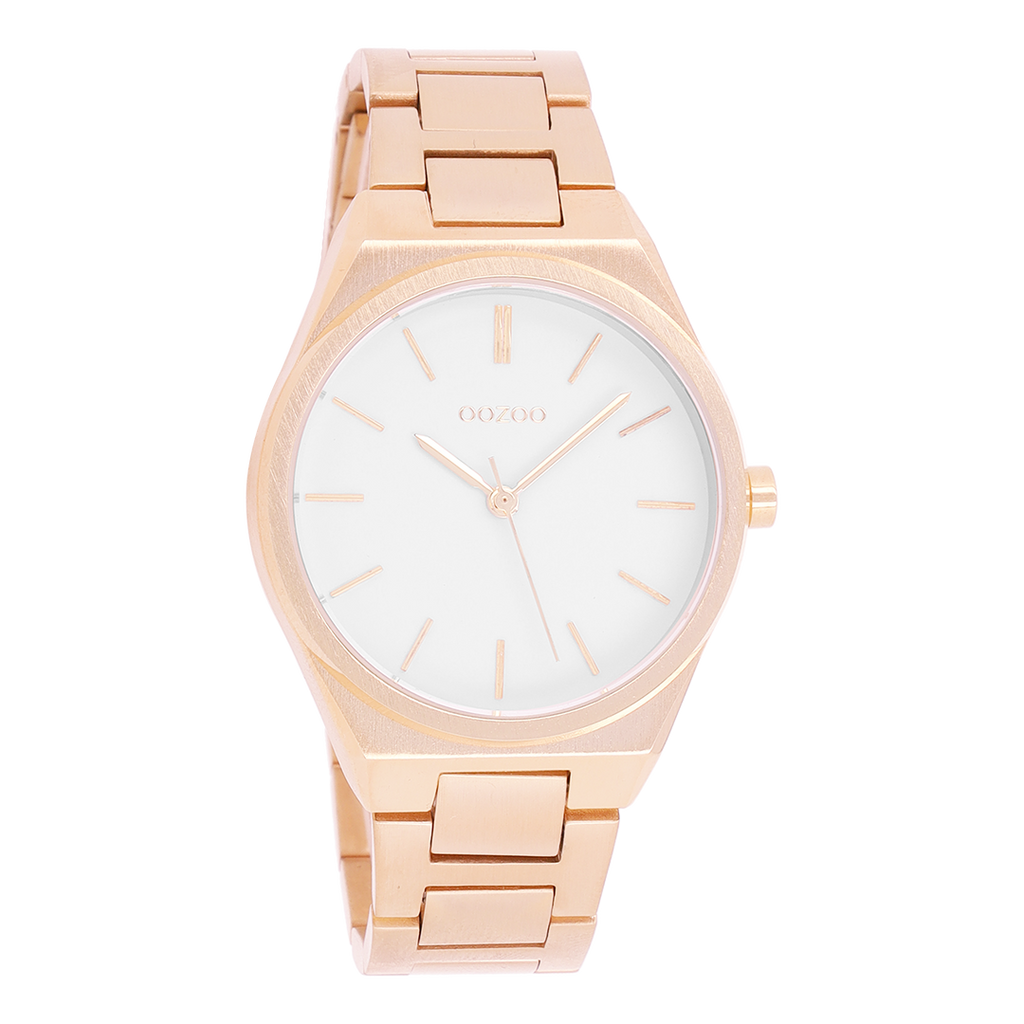 Rosé goudkleurige OOZOO horloge met roestvrijstalen armband - C10343