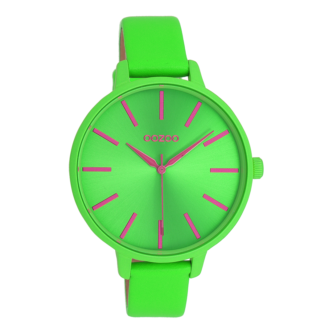 OOZOO Timepieces C11183 neon groene horloge neon groene band