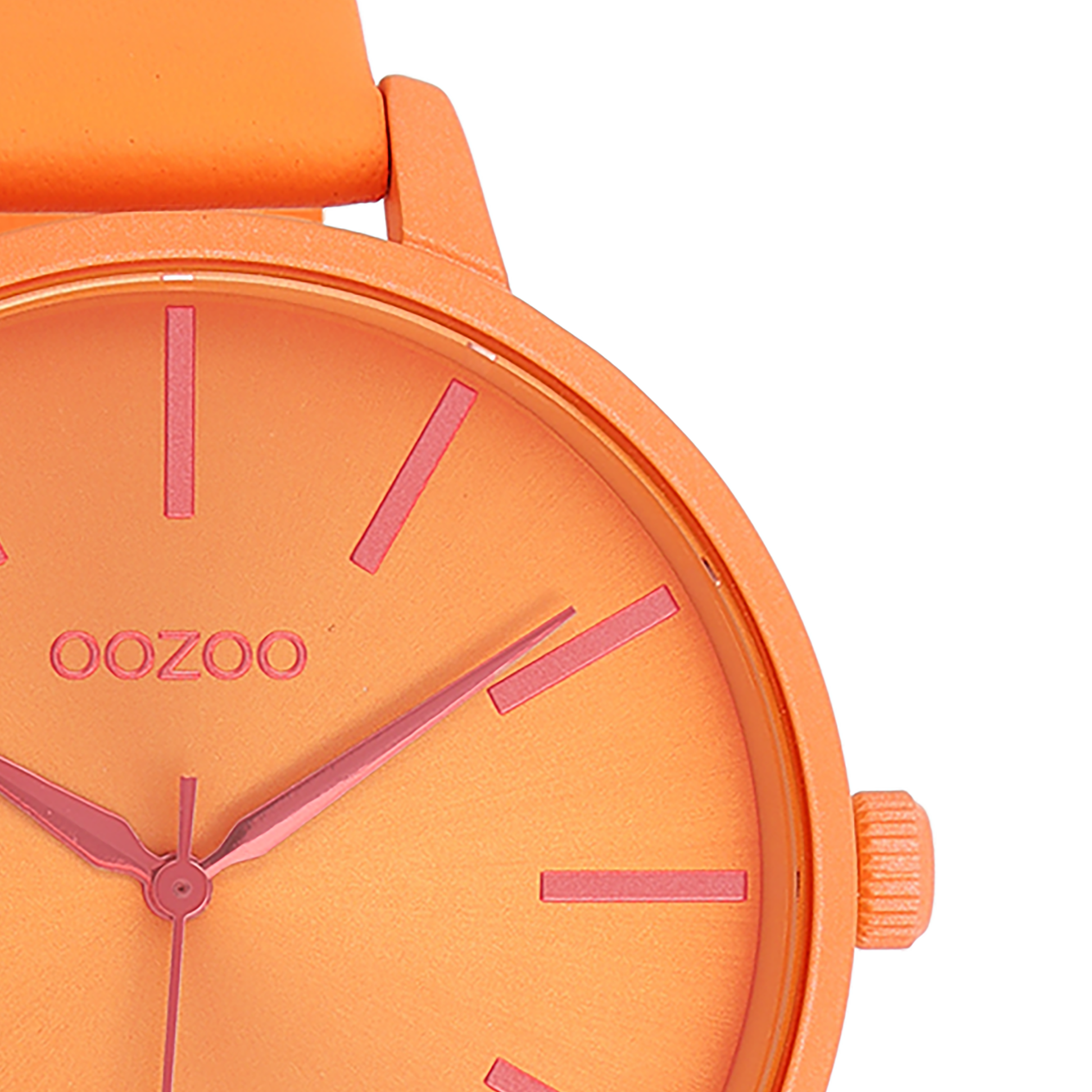 Oozoo Orologio Junior Basic Neon Line - Cassa 40mm, Quadrante Rosa Neon, Cinturino In Pelle, Movimento Miyota Quarzo