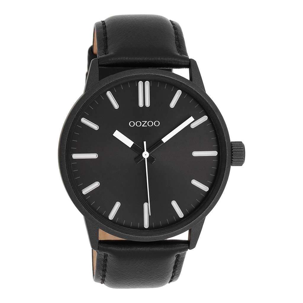 OOZOO Timepieces C11401 black watch brown strap
