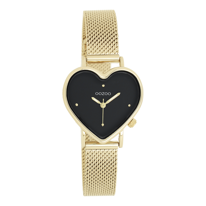 oozoo Goudkleurige OOZOO horloge met metalen mesh armband C11417 - Main Image