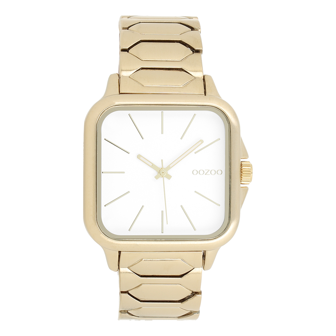 Goudkleurige OOZOO horloge met roestvrijstalen armband - C11605
