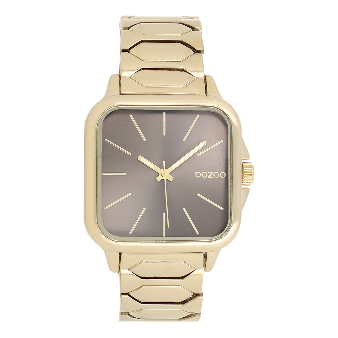 Goudkleurige OOZOO horloge met roestvrijstalen armband - C11606