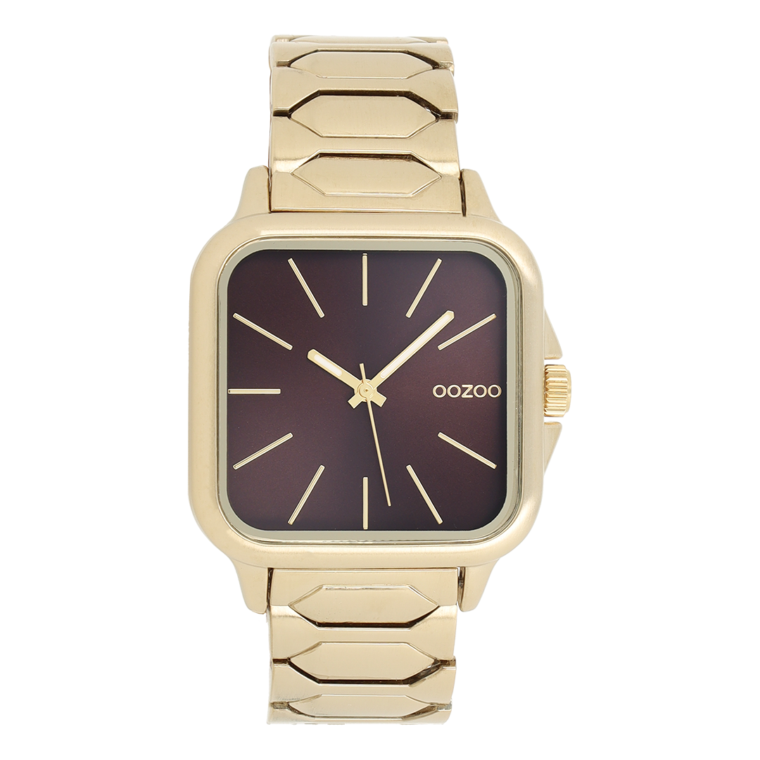 Goudkleurige OOZOO horloge met roestvrijstalen armband - C11607