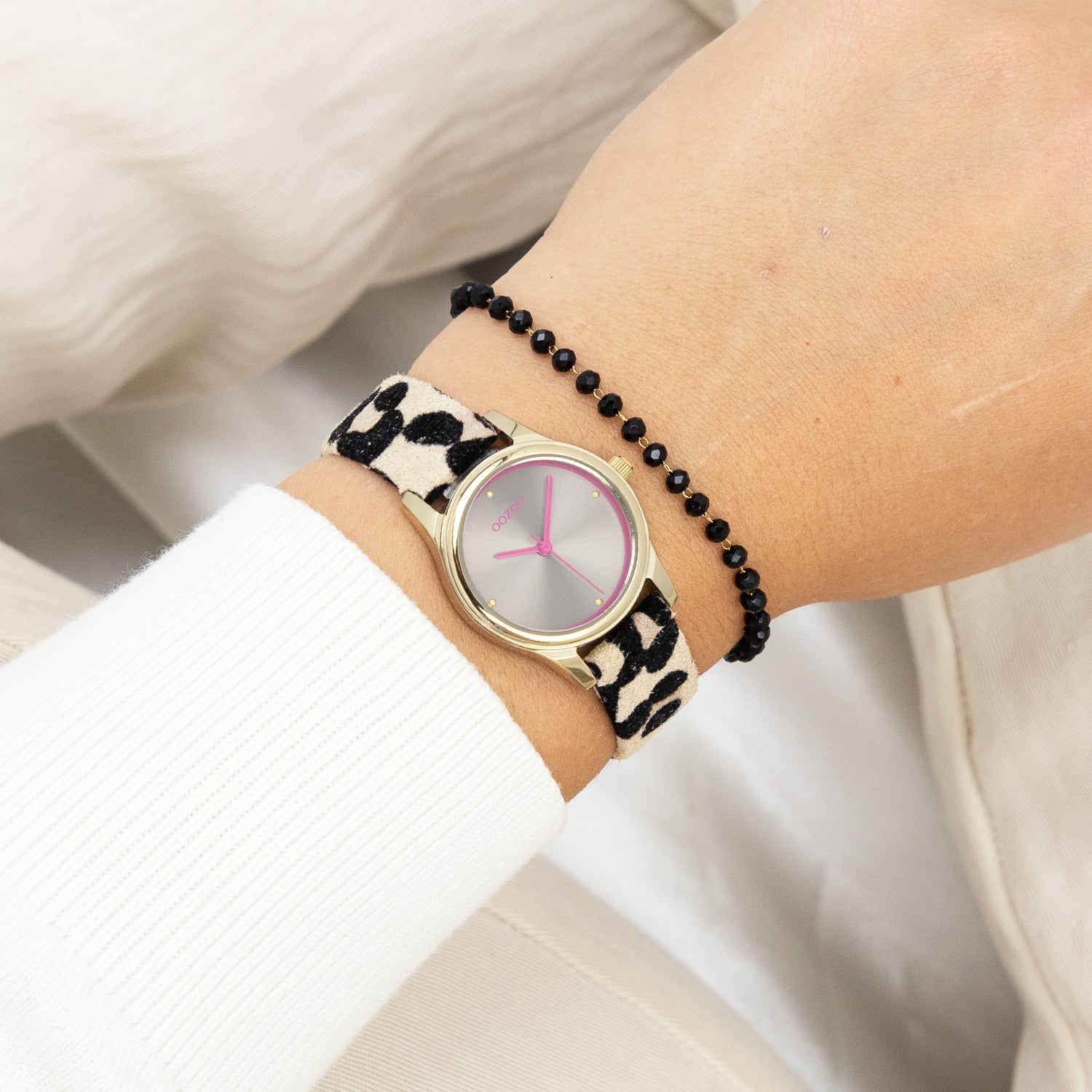 Montre Femme Oozoo C1156 - Bracelet En Cuir élégant Et Confortable