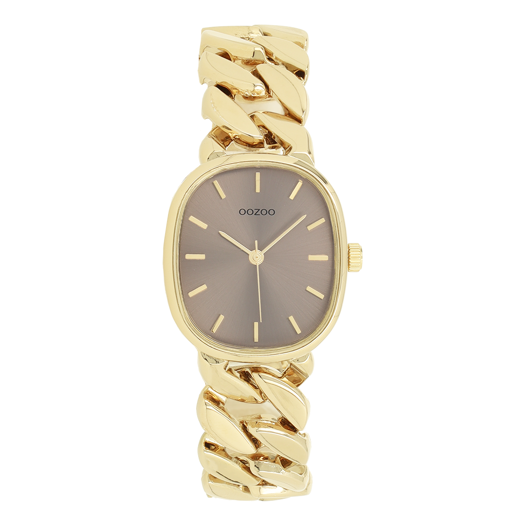 Gold coloured OOZOO watch with stainless steel bracelet - C11718