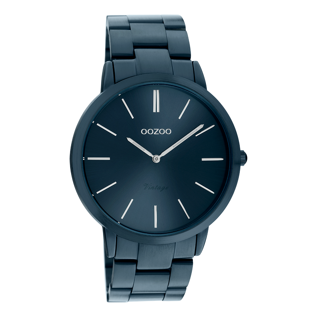Dark blue OOZOO watch with stainless steel bracelet - C20102