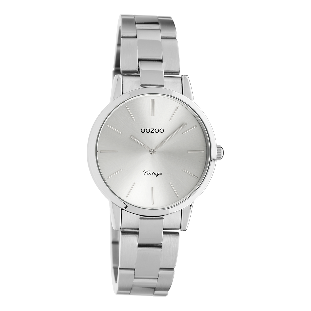 Silver coloured OOZOO watch with stainless steel bracelet - C20110