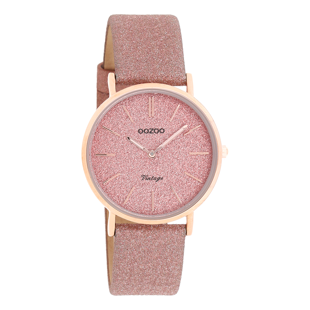 OOZOO Vintage series C20201 rosé goudkleurige horloge oud roze band