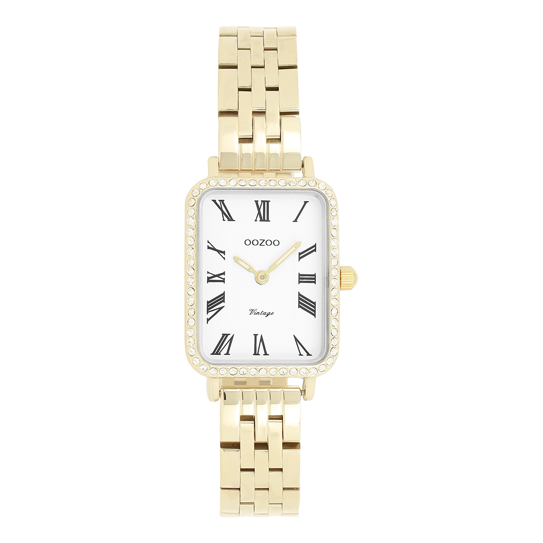 Goudkleurige OOZOO horloge met roestvrijstalen armband - C20414