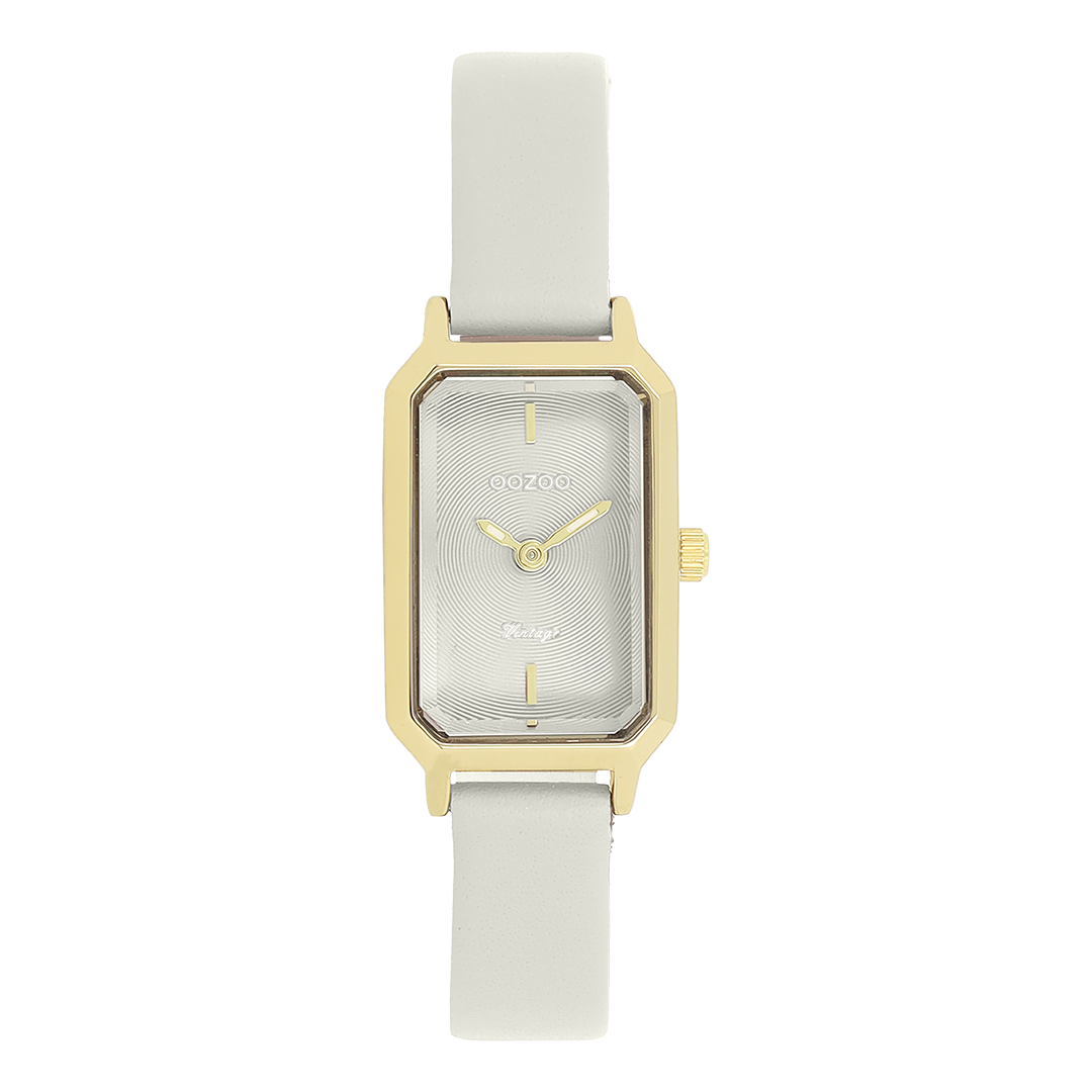 Reloj De Pulsera Oozoo Vintage Para Mujer - Esfera Cuadrada Dorada, Correa Milanese, Cuarzo
