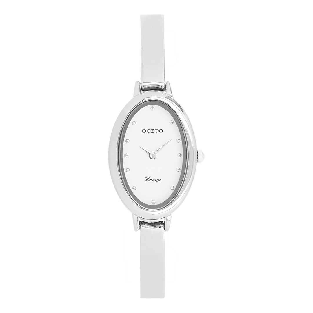 Silver coloured OOZOO watch with bangle - C20460