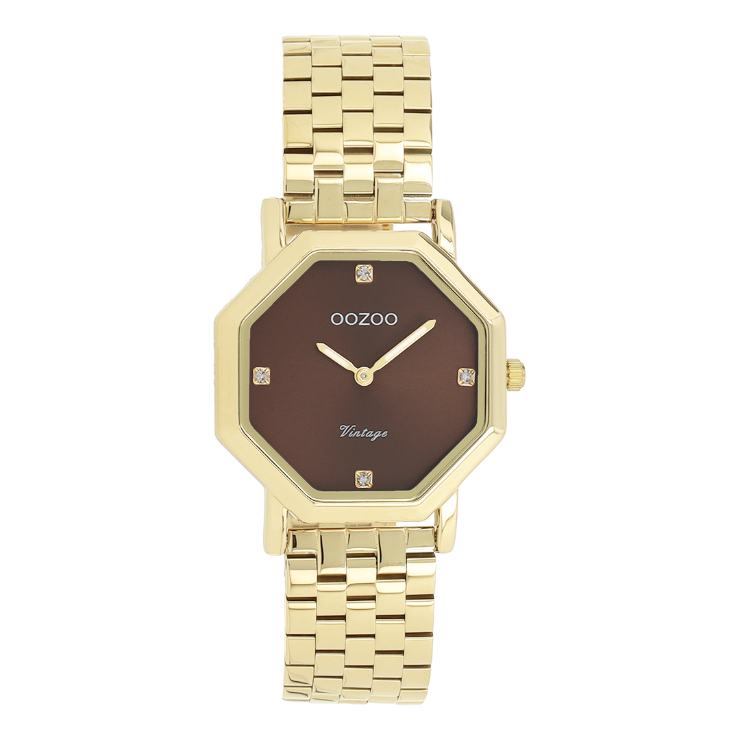 Gold coloured OOZOO watch with stainless steel bracelet - C20473