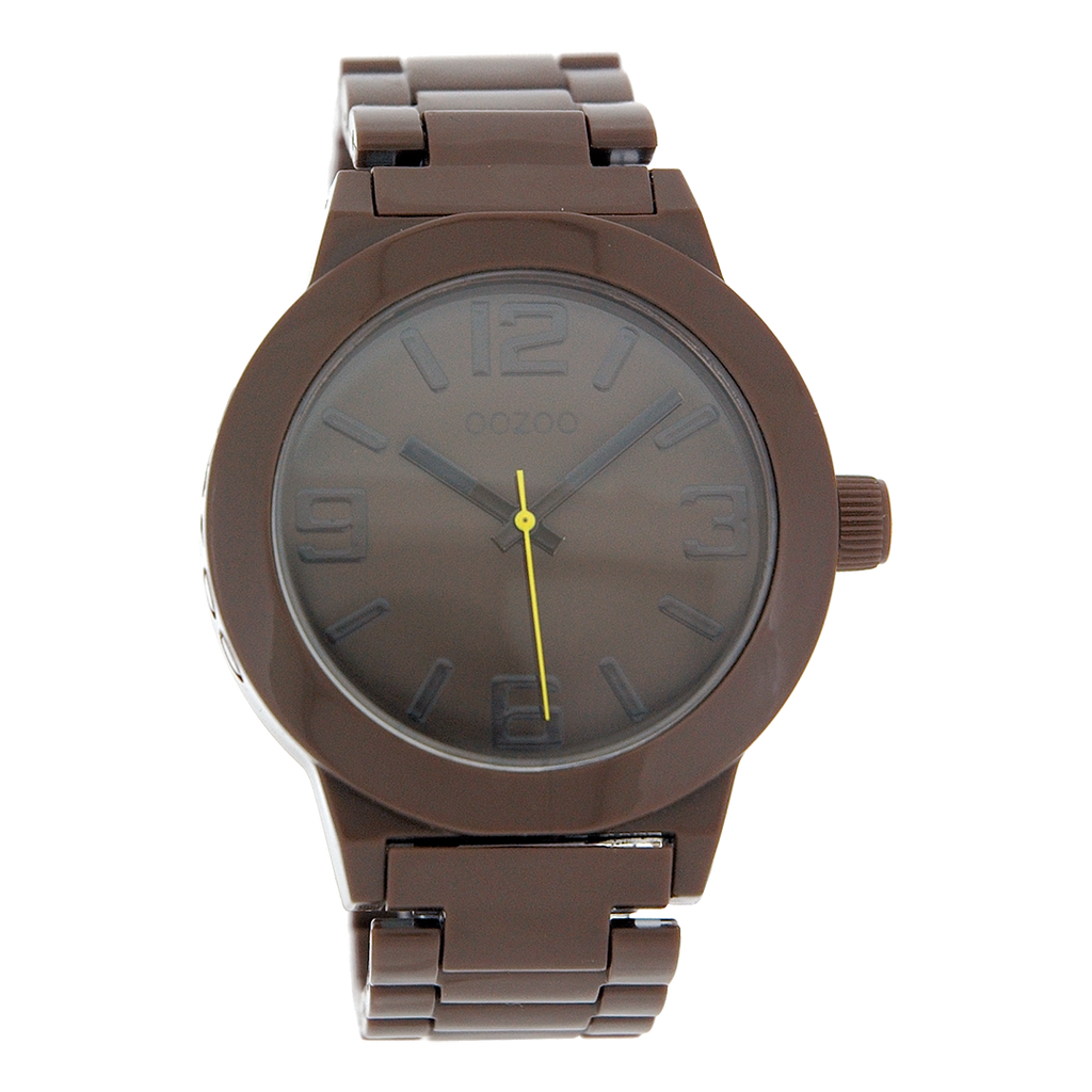 OOZOO Montre en marron foncé avec bracelet en plastique en marron foncé - C3682