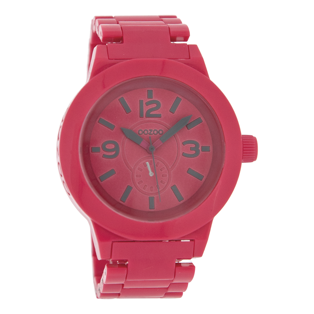 Pink OOZOO watch with plastic watch strap - C4117