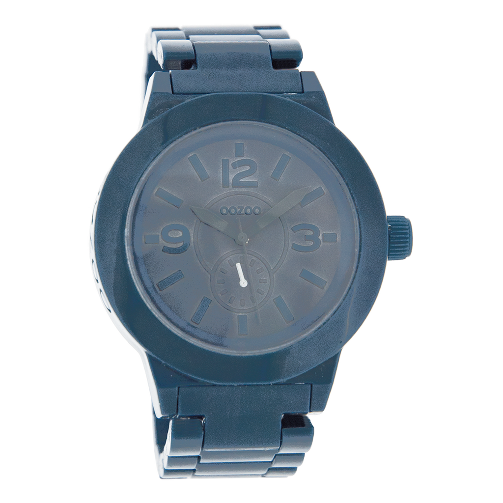 OOZOO Montre en bleu foncé avec bracelet en plastique en bleu foncé - C4118
