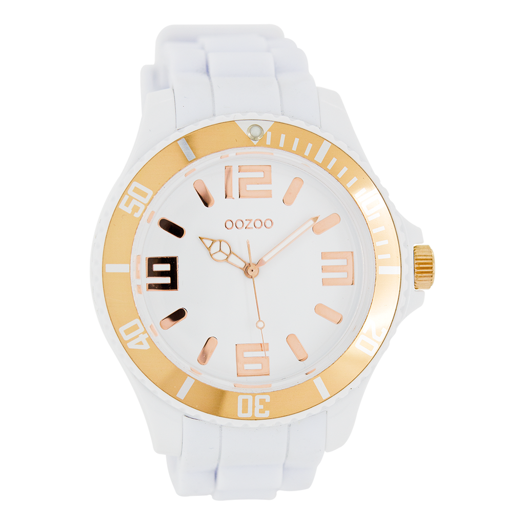 Witte OOZOO horloge met rubber band - C4161