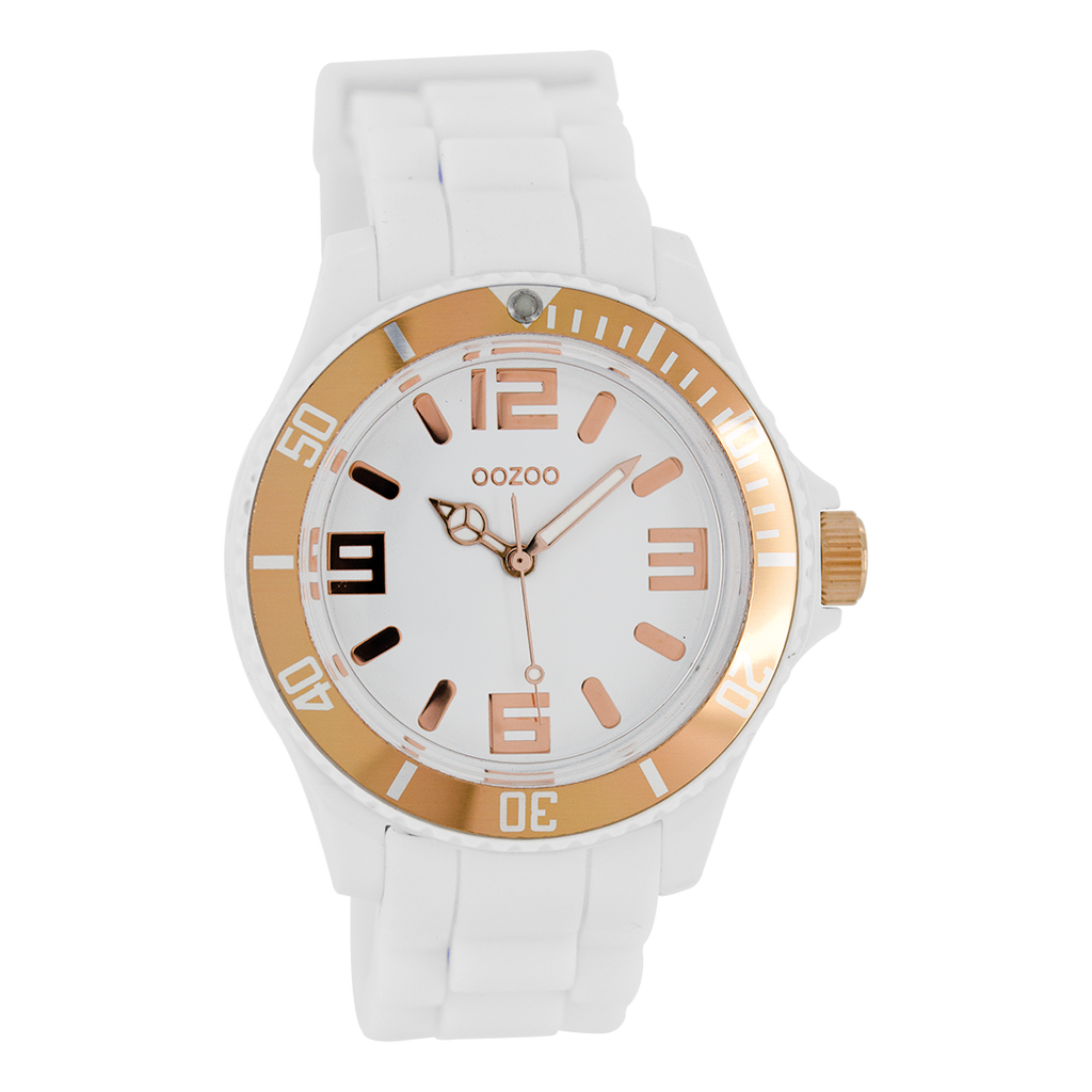 Witte OOZOO horloge met rubber band - C4171