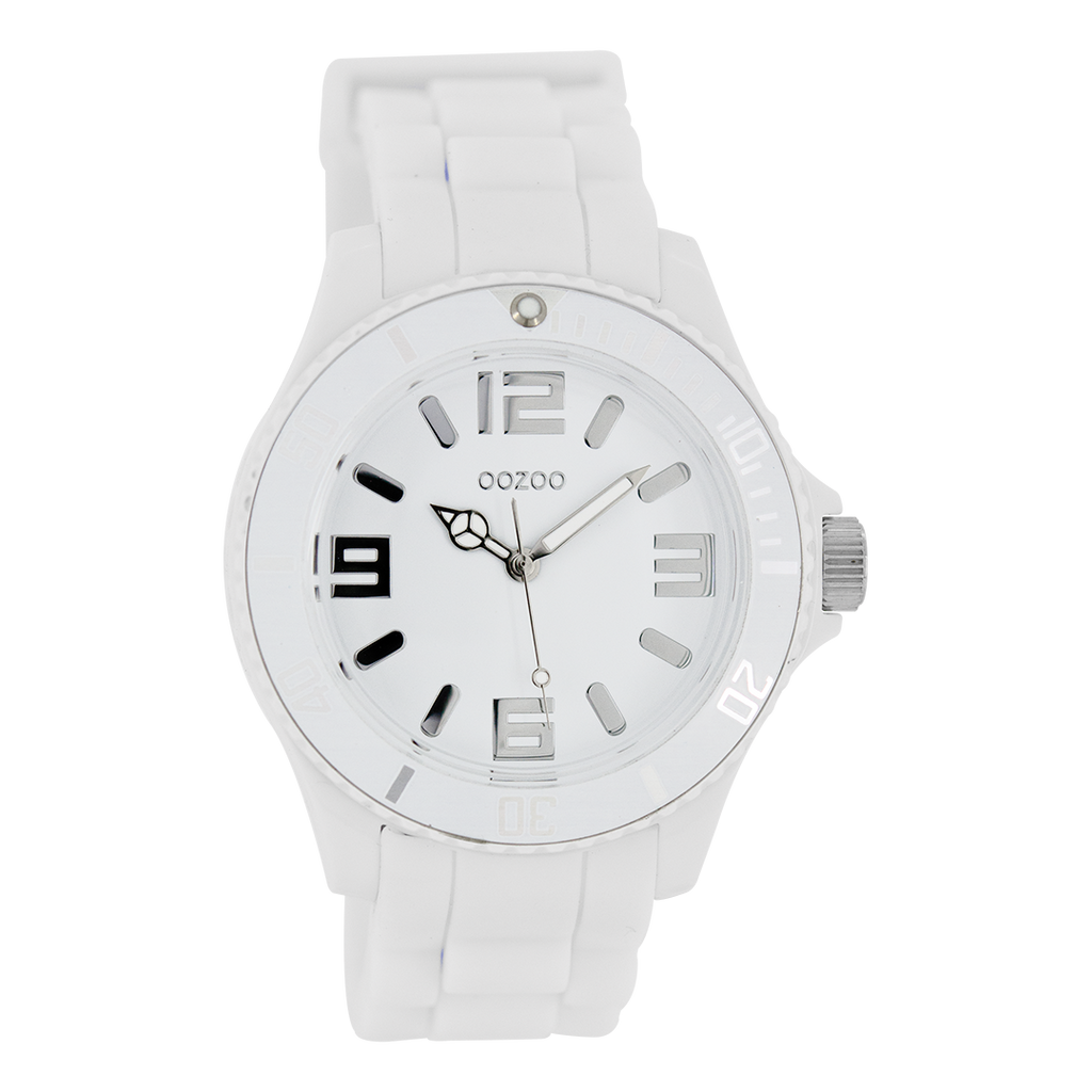 Witte OOZOO horloge met rubber band - C4172