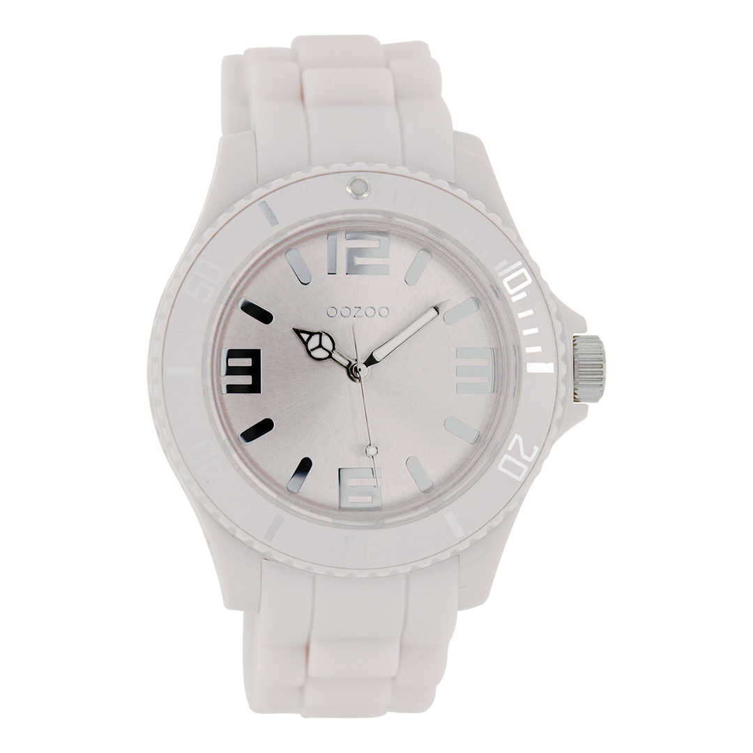 Soft pink OOZOO watch with old pink rubber strap - C4175