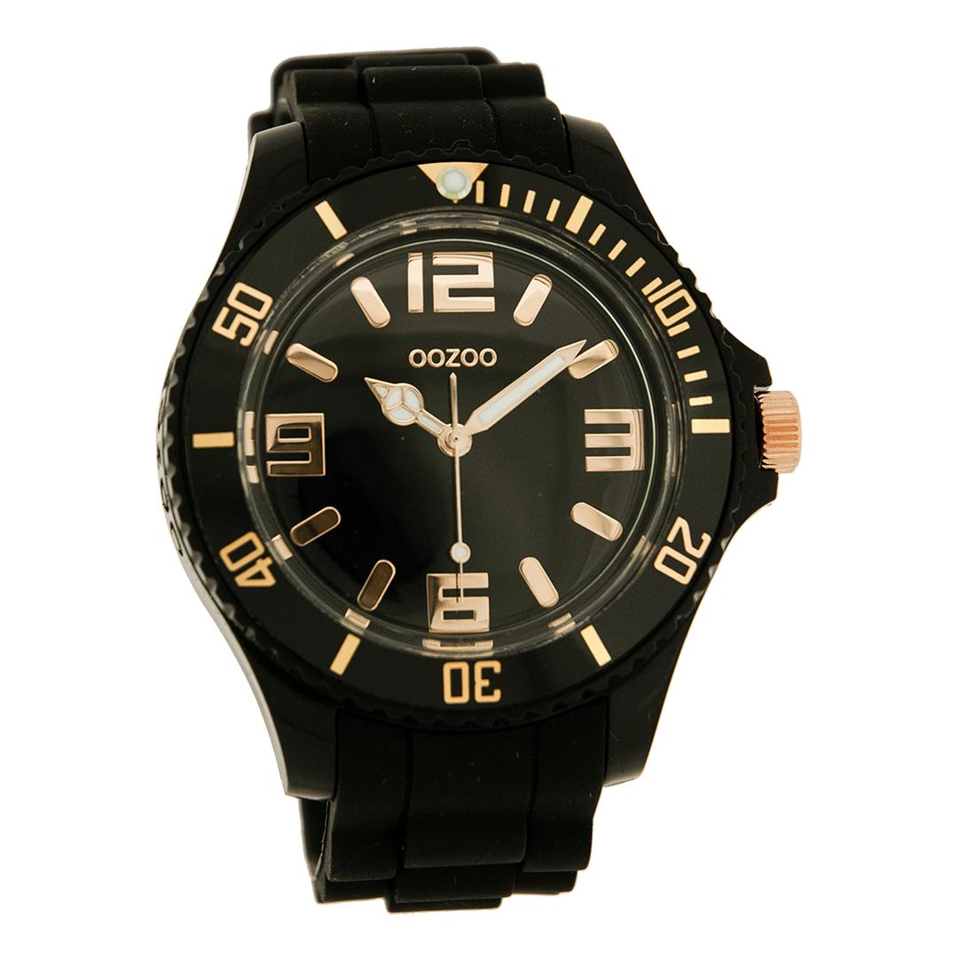 Black OOZOO watch with rubber strap - C4278