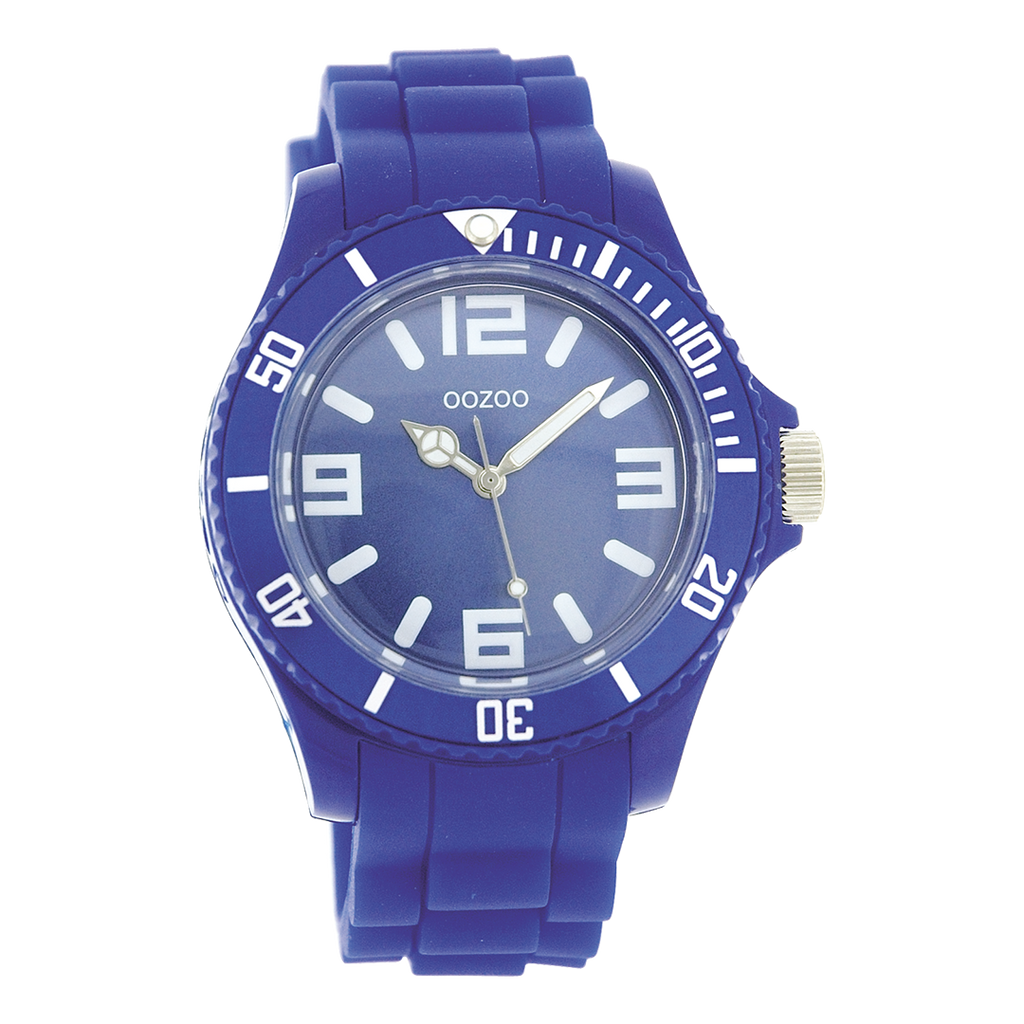Blauwe OOZOO horloge met rubber band - C4281