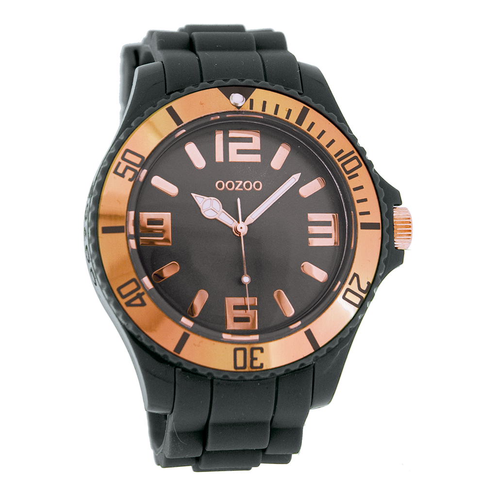 Donker grijze OOZOO horloge met rubber band - C4284