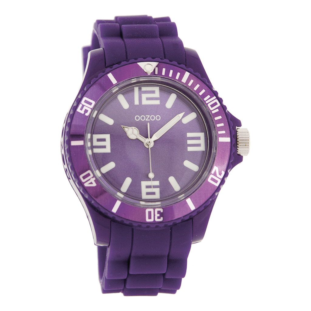 Paarse OOZOO horloge met rubber band - C4290