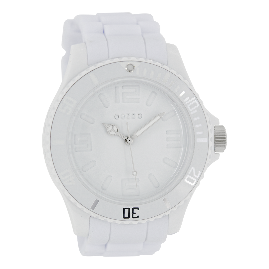 White OOZOO watch with rubber strap - C4341