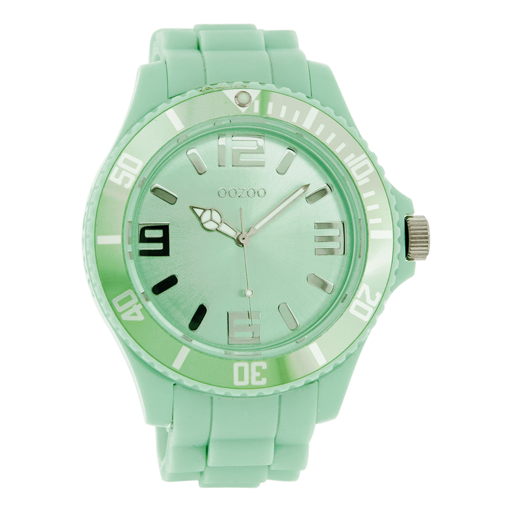 Licht blauwe OOZOO horloge met rubber band - C4342