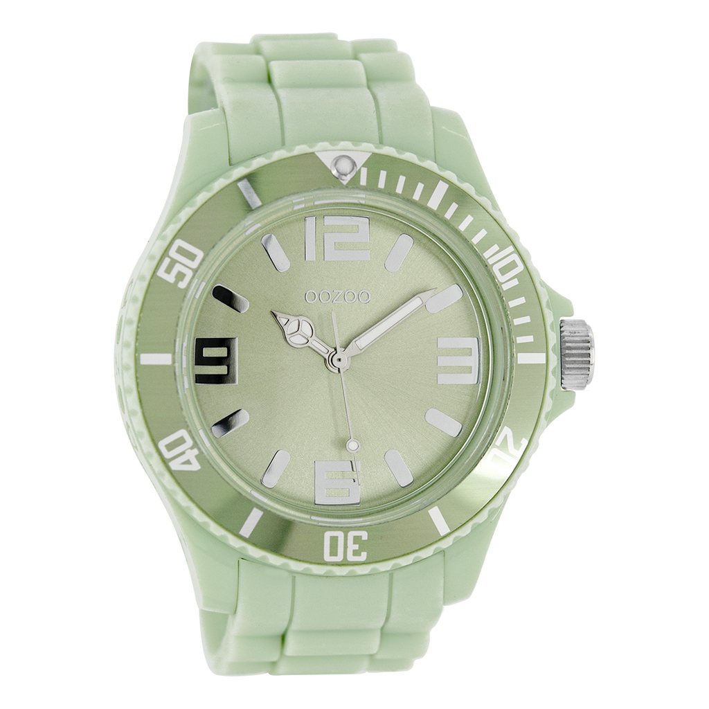 Jade groene OOZOO horloge met rubber band - C4343