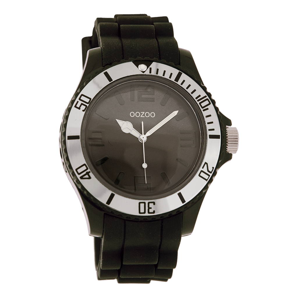 Zwarte OOZOO horloge met rubber band - C4353