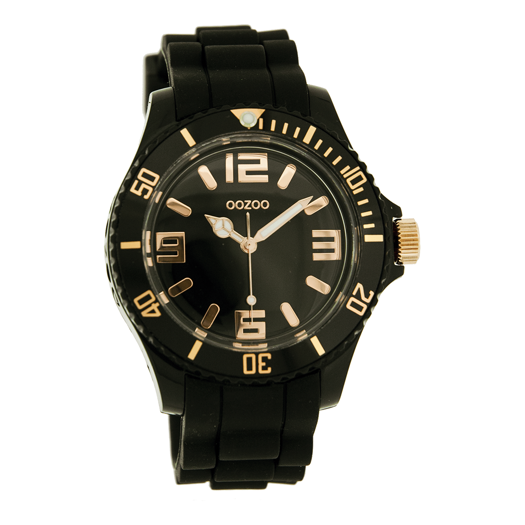 Black OOZOO watch with rubber strap - C4354