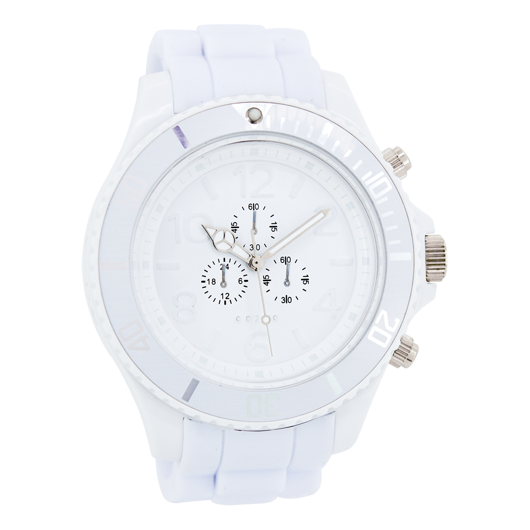 Witte OOZOO horloge met rubber band - C4822