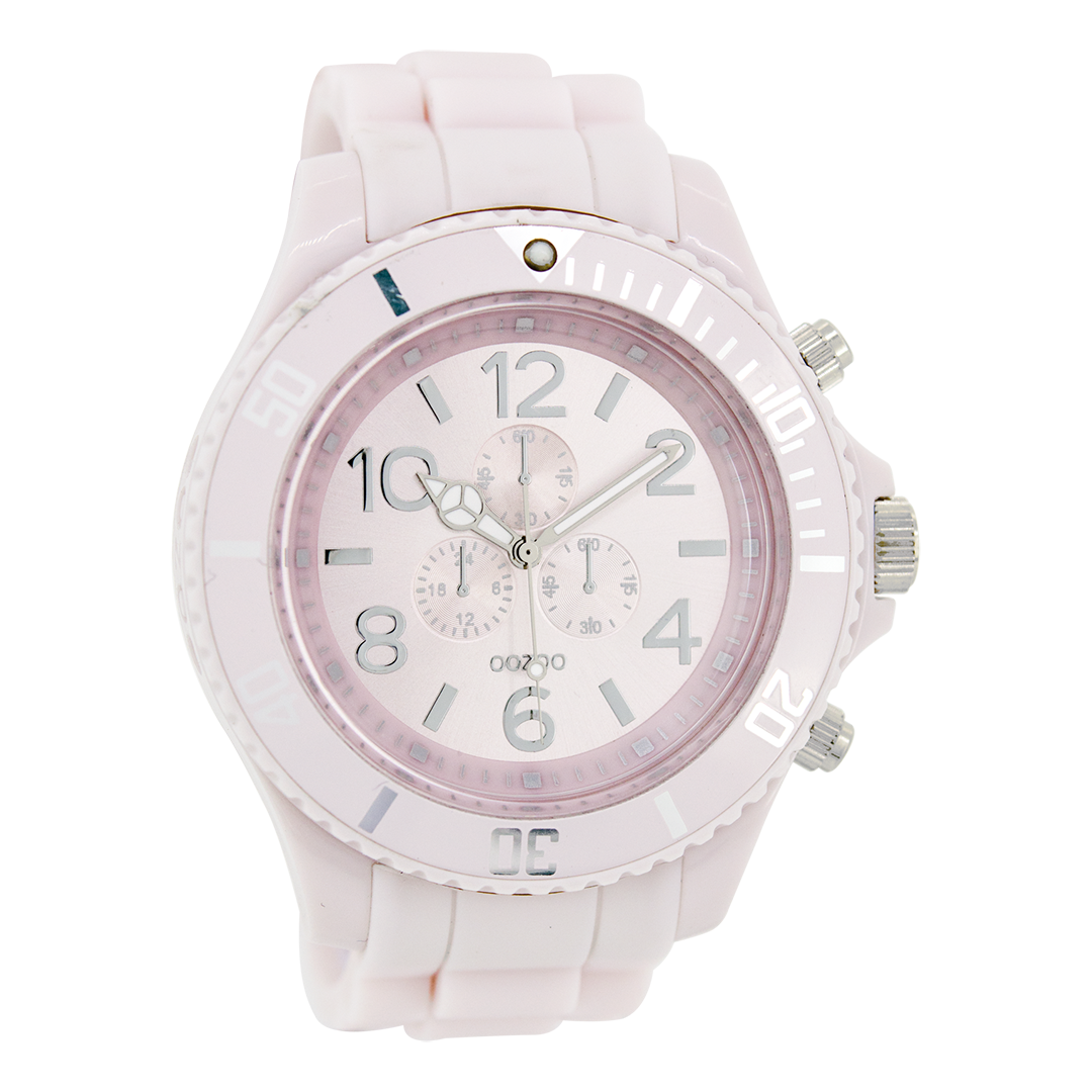 Oud roze OOZOO horloge met rubber band - C4823