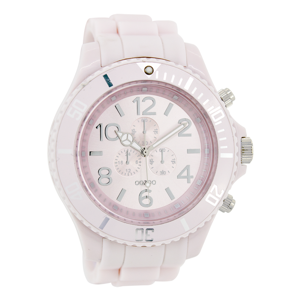 Oud roze OOZOO horloge met rubber band - C4823