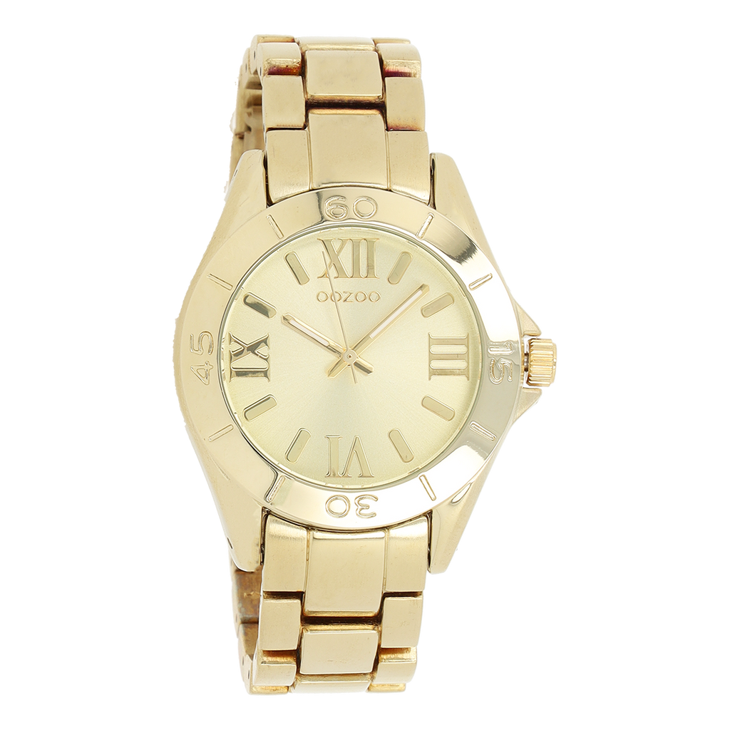 Gold coloured OOZOO watch with champaign stainless steel bracelet - C5707