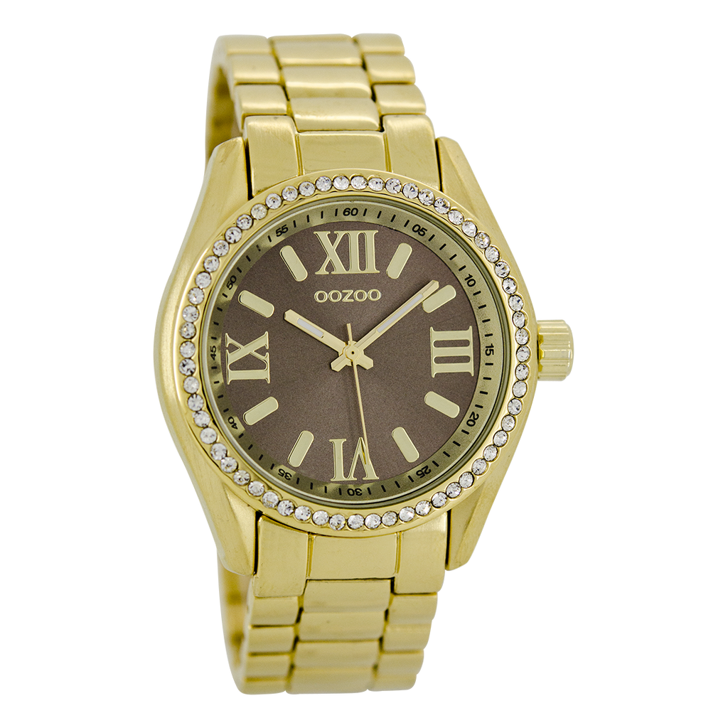 Goudkleurige OOZOO horloge met roestvrijstalen armband - C5728