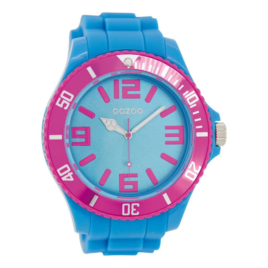 Blauwe OOZOO horloge met rubber band - C5831
