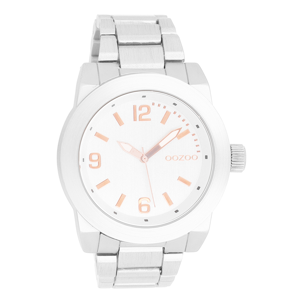 OOZOO Montre en couleur argent avec bracelet en acier inoxydable en couleur argent - C7521