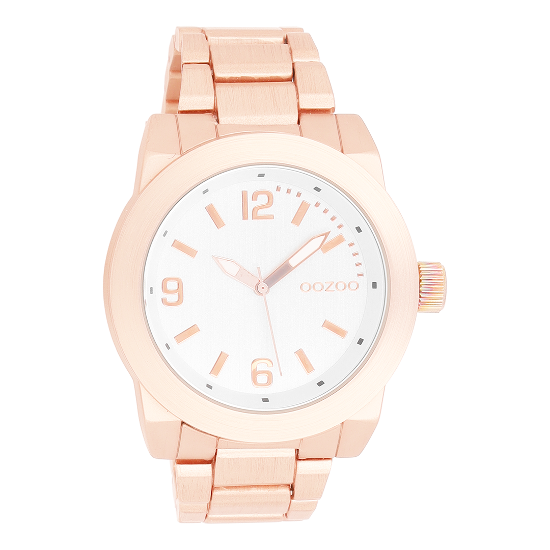 Rose gold coloured OOZOO watch with stainless steel bracelet - C7522
