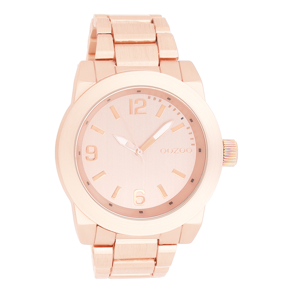 OOZOO Montre en couleur or rose avec bracelet en acier inoxydable en couleur or rose - C7523