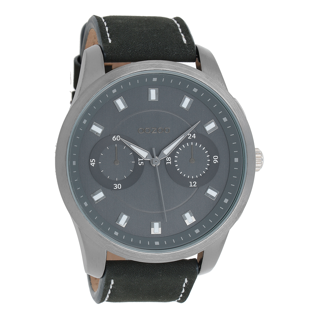 Titanium OOZOO horloge met donker blauwe leren band - C8207