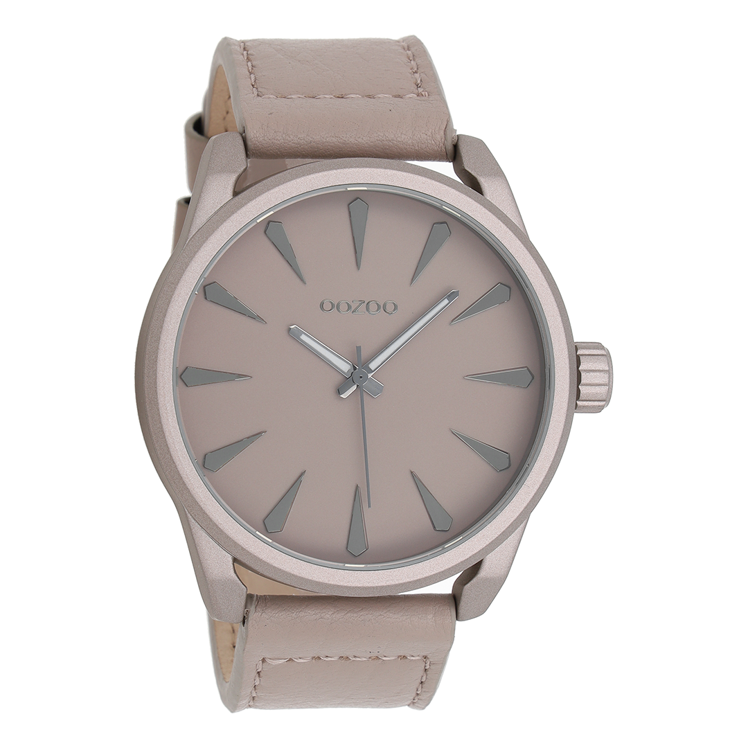 Taupe OOZOO horloge met leren band - C8225