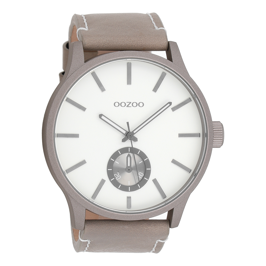 Taupe OOZOO watch with leather strap - C9035