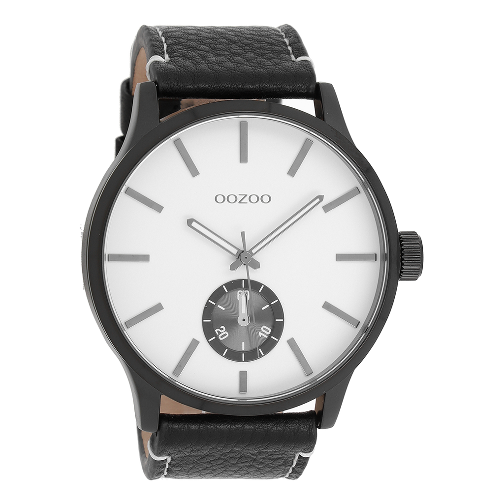 Black OOZOO watch with leather strap - C9038