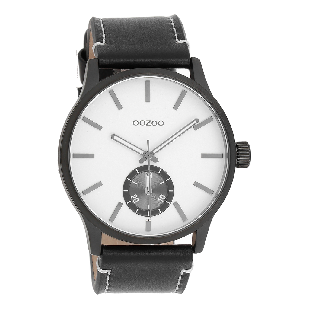 Black OOZOO watch with leather strap - C9083