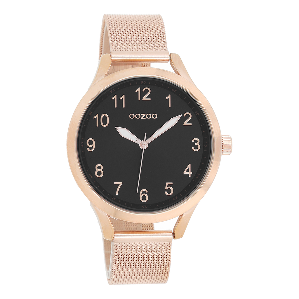 Rosé goudkleurige OOZOO horloge met metalen mesh armband - C9119