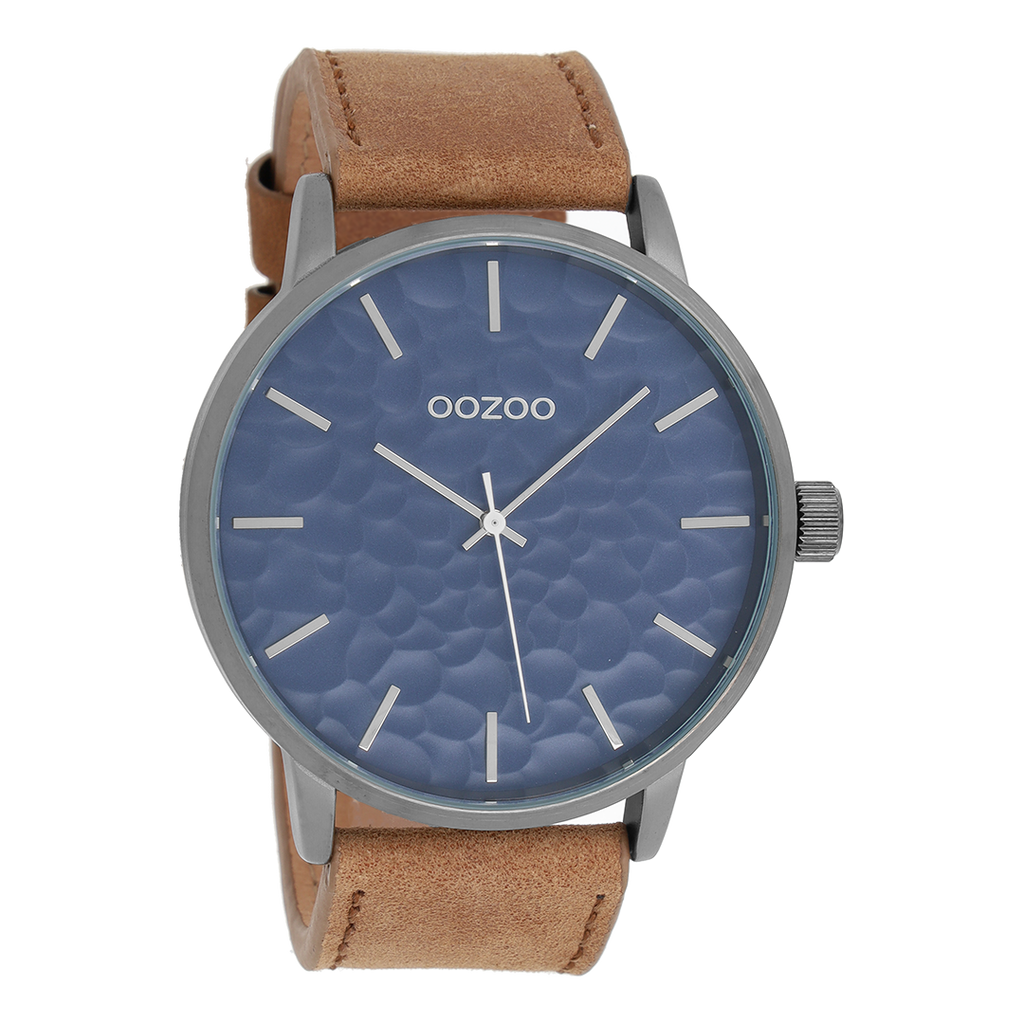Zwarte OOZOO horloge met zand leren band - C9442