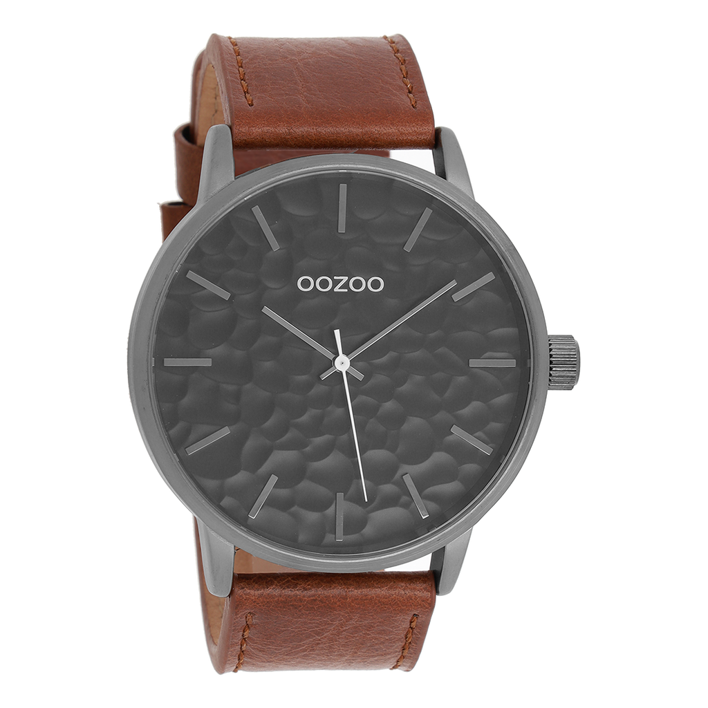 Titanium OOZOO horloge met bruine leren band - C9443